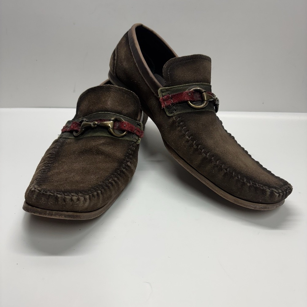 RADAMES Horsebit Loafers Mens EU 43 US 10 Brown Suede Driving Moccasins‎ Brazil